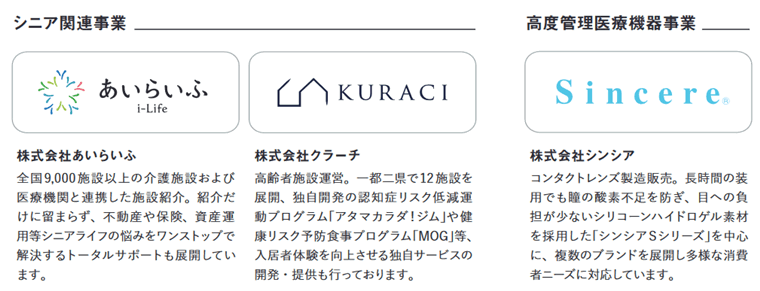 シニア関連事業と高度管理医療機器事業