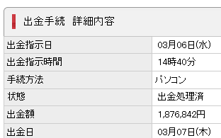 判定日に出金
