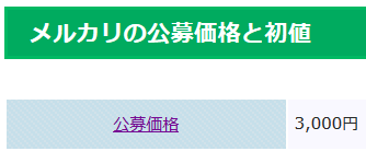 メルカリの公募価格
